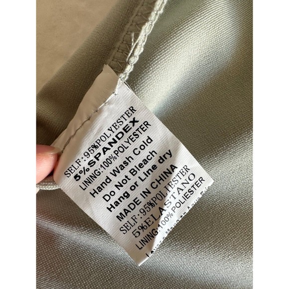 Windsor Sage Padded Off Shoulder Asymmetrical Dress - Picture 6 of 12